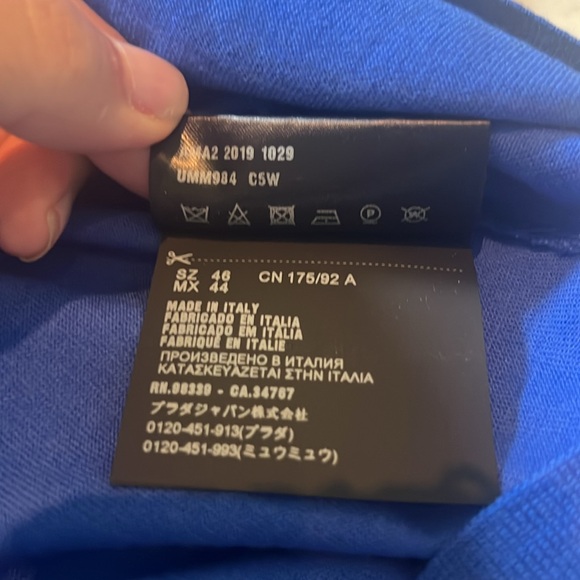 Prada thin blue crewneck sweater size 46 - Picture 7 of 10